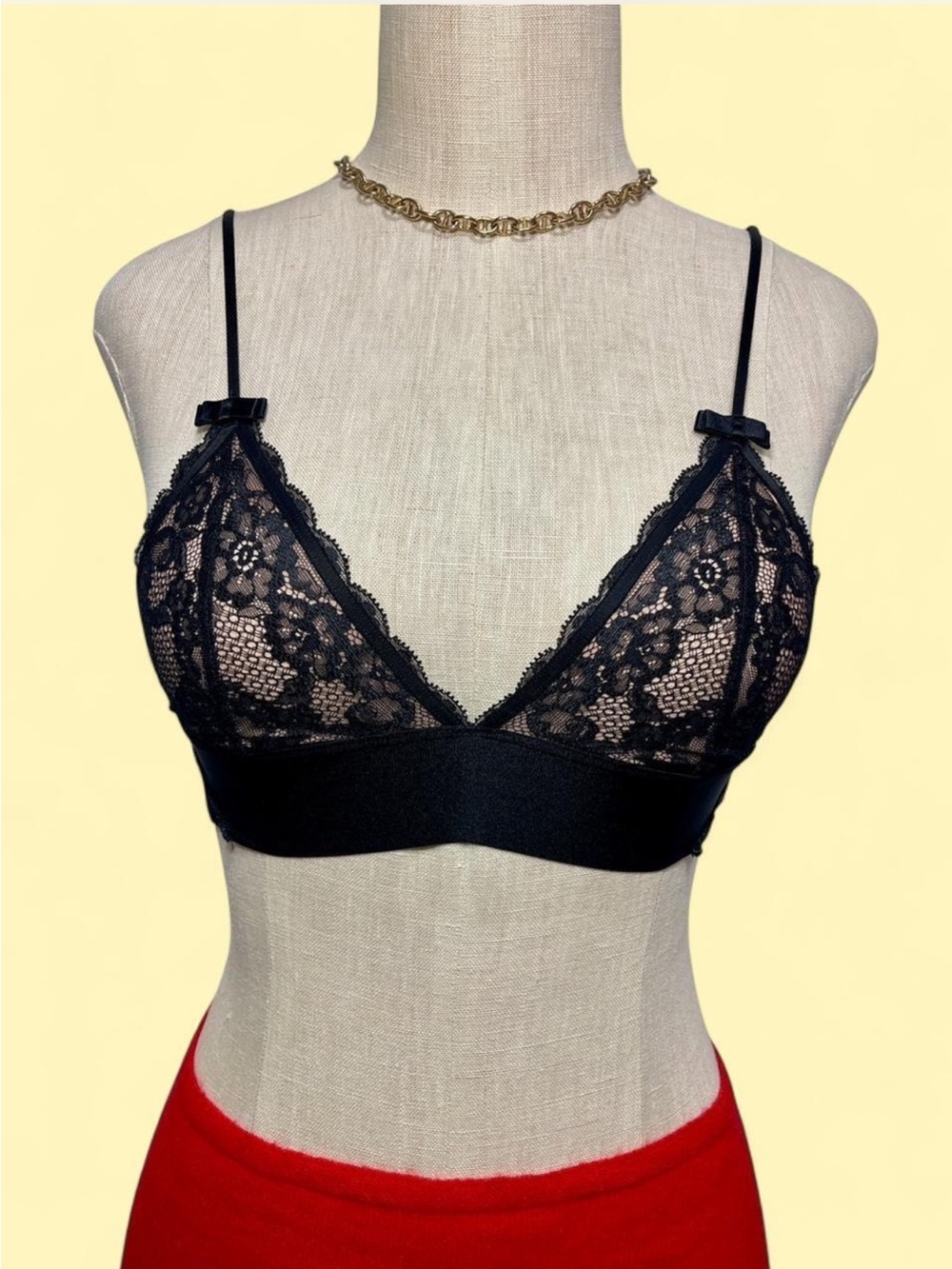 Black Lace Bralette with Adjustable Straps